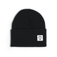 Outsider Black Ribbed Knit Beanie with White Logo Unisex for both Men and Women