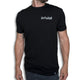 Outsider Sider Tee Men's Short Sleeve T-Shirt in Black with White Logo modeled on a man