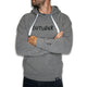 Outsider Signature Hoodie Unisex Hooded Sweatshirt in Light Grey with White and Black Accents male model