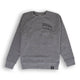 Outsider Tilt Crew Neck Unisex Sweatshirt in Light Grey with Black Logo Flatlay