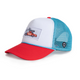 Outsider Marty Smith Sunday Money Mesh Trucker Hat with Red Bill and Light Blue Mesh - Side View